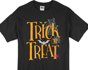 Kid's Halloween T Shirt - Trick or Treat Costume Tee - Children's Halloween Shirt - Unisex Children's Youth Cotton Tee - Item 4026