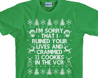 Elf Shirt, Elf Christmas Shirt, Christmas Shirt, I'm Sorry That I Ruined Your Life and Crammed 11 Cookies in the VCR, Unisex - Item 2691