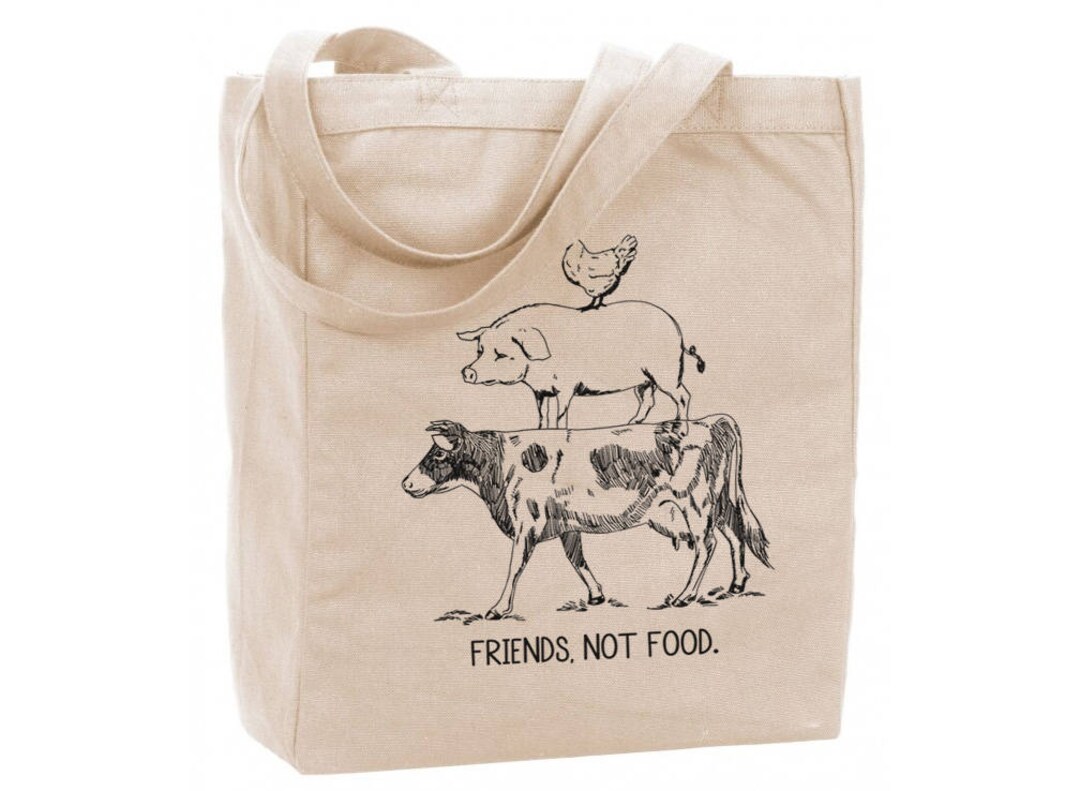 Vegan Lunch Bag, Vegan Lunch Tote, Vegan Gift, Animal Rights, Vegetarian Lunch Bag, Vegetarian