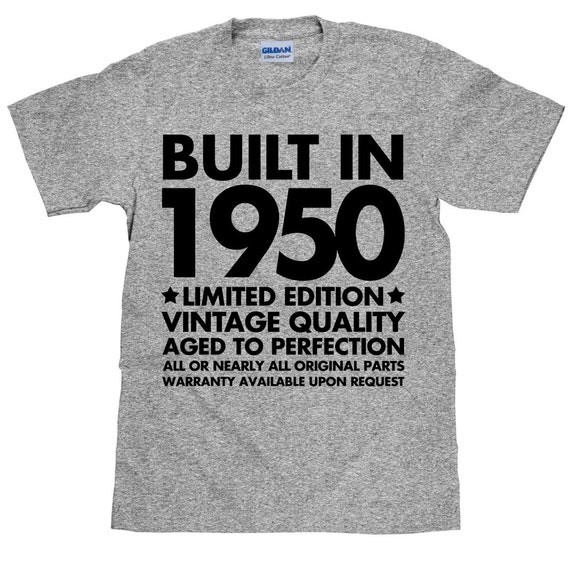 Vintage Built in 1950 T Shirt Birthday Present T Shirt | Etsy