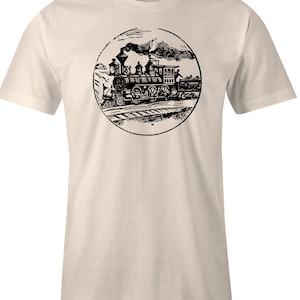 Antique Train T Shirt - American Apparel Men&#39;s Poly Cotton T-Shirt - Item 2345