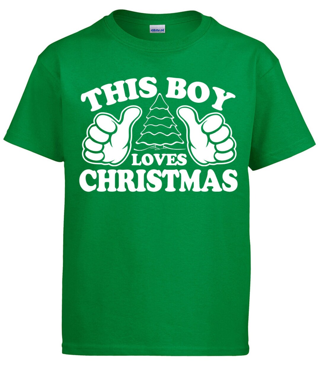 Kid's Christmas Tshirt This Boy Loves Christmas Gildan Unisex — free download