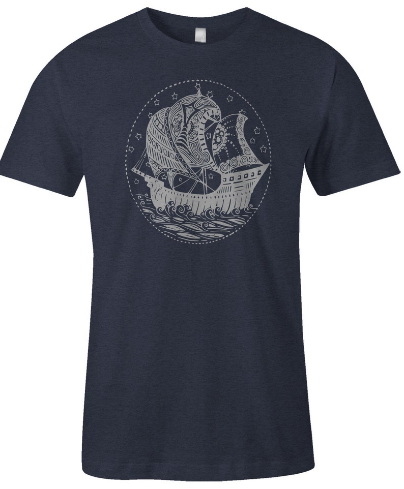 Pirate Ship TShirt Nautical Boat Tee Shirt American Etsy