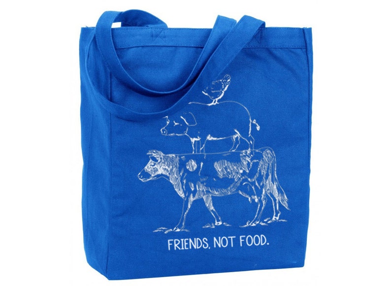 Vegan Bag Vegan Lunch Bag Friends Not Food Vegan Gift Etsy
