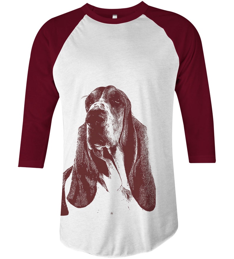 Basset Hound 3/4 Sleeve Shirt Dog TShirt American Apparel Etsy