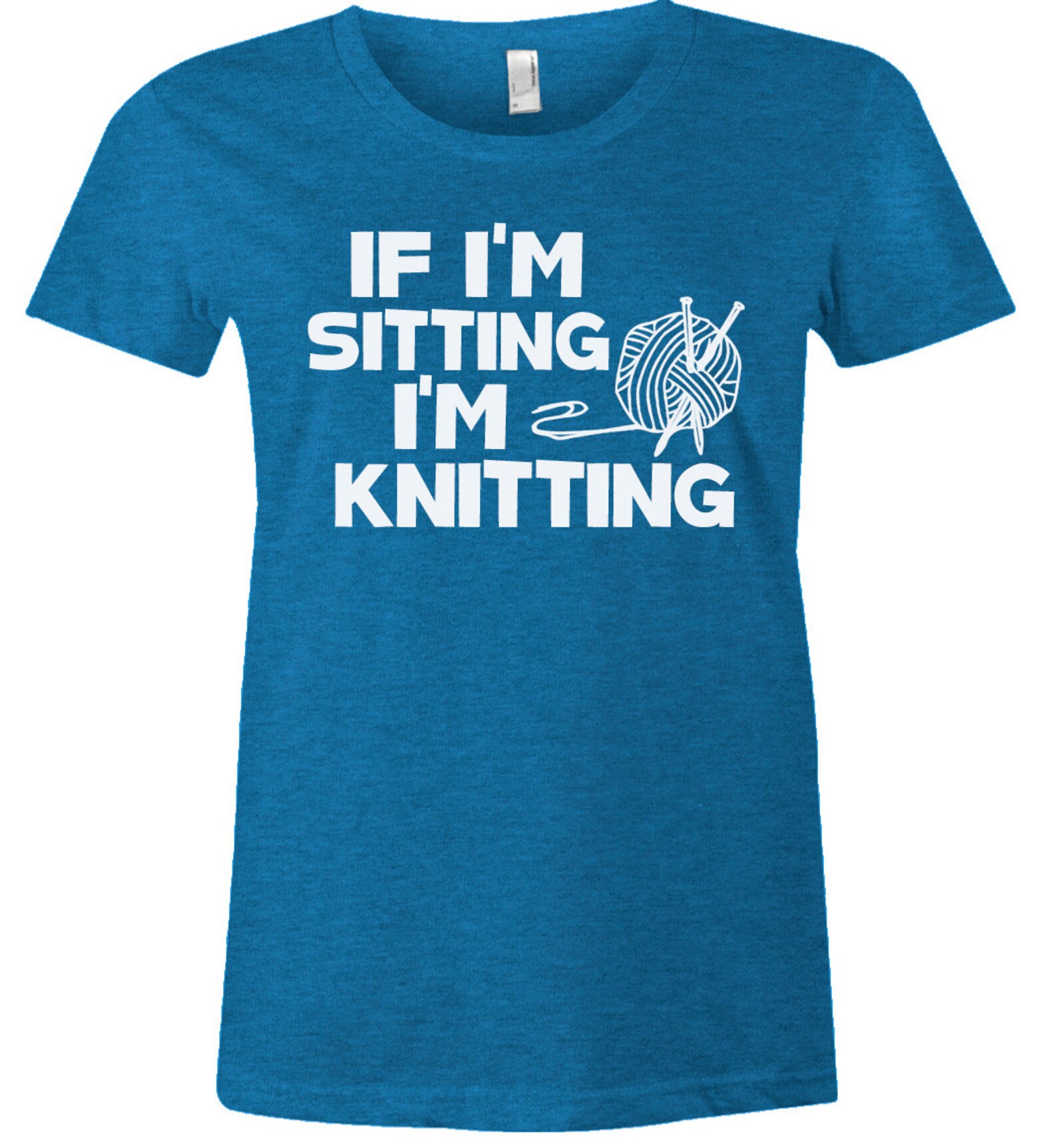 Funny Knitting T Shirt If I'm Sitting I'm Knitting Etsy