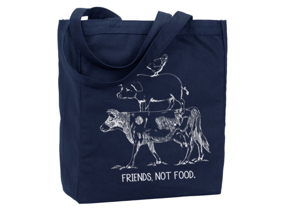 Vegan Bag Vegan Lunch Bag Friends Not Food Vegan Gift Etsy