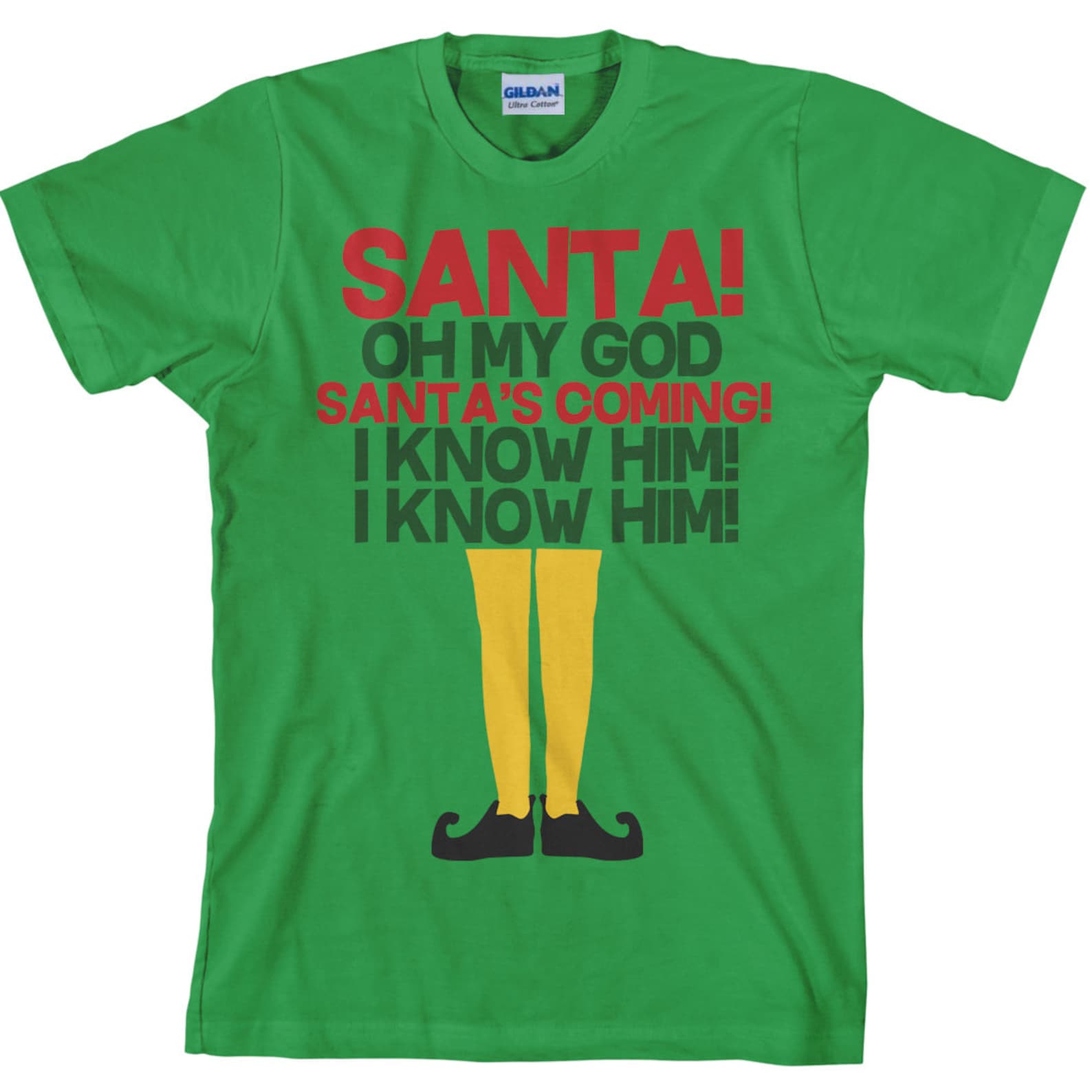 Santa's Coming I Know Him T Shirt Elf Shirt Elf Elf T Etsy