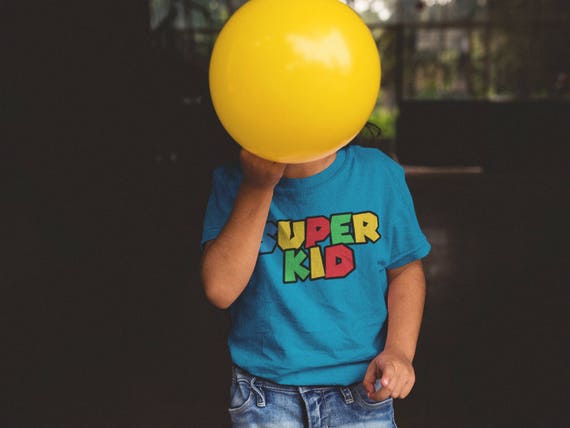 Super Kid T Shirt - Matching Family T Shirts - Mario Kid Shirt - Funny Family Tees - LAT Toddler and Youth T Shirt - Item 3664 - Full Color