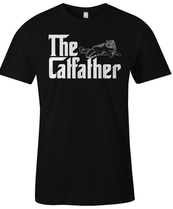 The Catfather - Funny Cat Lover T Shirt - Cat Father American Apparel Men's Poly Cotton T-Shirt - Item 2102
