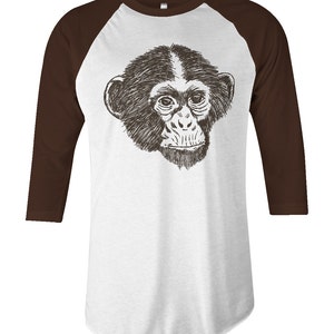 Funny Monkey T Shirt - Funny Monkey Face Base Ball Shirt - Unisex T shirt - Item 1027