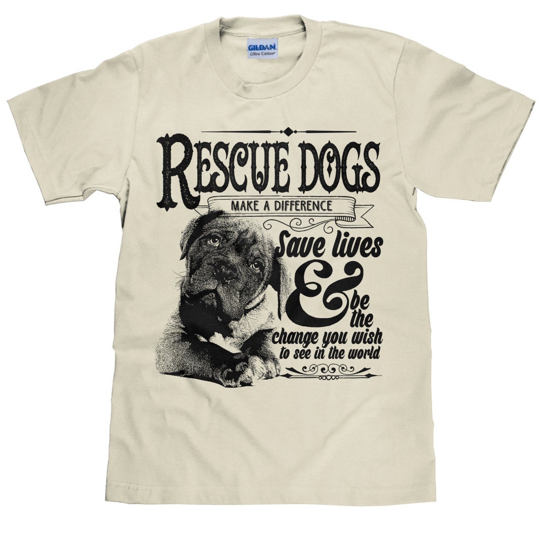 Unisex Animal Rescue TShirt Rescue Dogs Save Lives Cotton Etsy