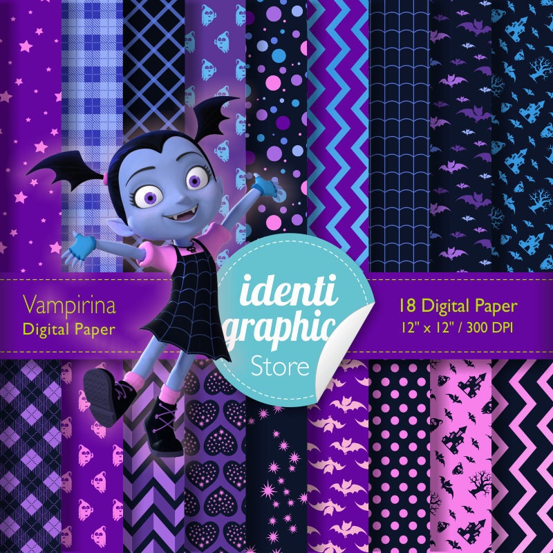 Vampirina Digital Paper Vampirina Birthday Vampirina | Etsy