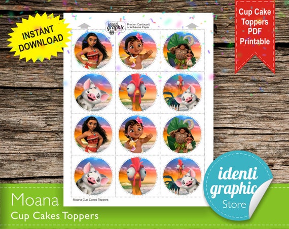 Moana Cupcakes Toppers Tema Moana Decoracion Moana Etsy Moana Cupcakes Toppers Tema Moana Decoracion Moana Etsy