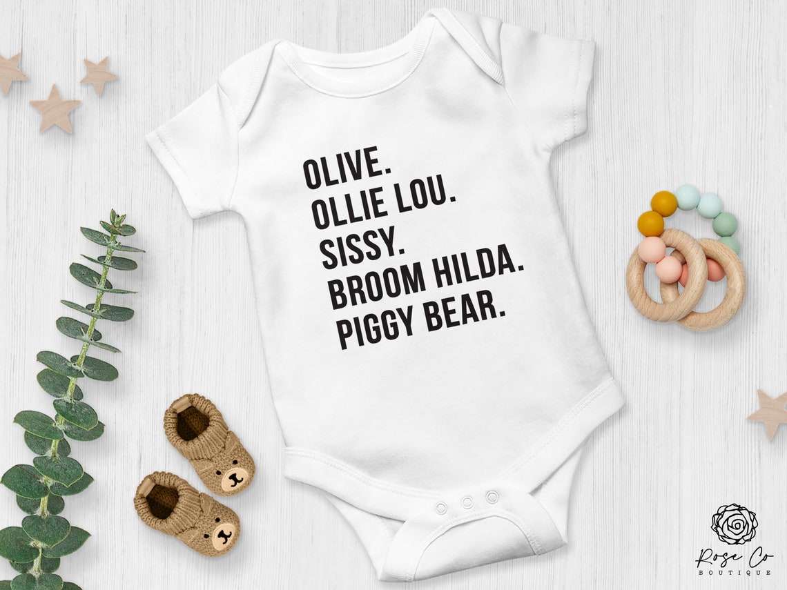 Personalized Baby Nickname Onesie® Custom Nickname Neutral Etsy