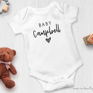Personalized Last Name Onesie® | Custom Pregnancy Announcement | Coming Home Outfit