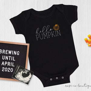 Hello Pumpkin Onesie® | Halloween Pregnancy Announcement