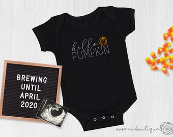 Hello Pumpkin Onesie® | Halloween Pregnancy Announcement
