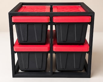3D Printed Mini Tote Storage Crates with Lids, Desk Organizer Set