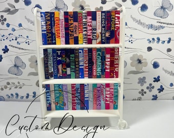 Miniature Library Book Cart / Mini Books / TBR Cart / Miniatures / Doll House Furniture