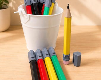 Jumbo Pencil Pen, 3D Printed Novelty Ballpoint, BIC-Style Refill Compatible