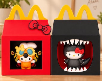 Kawaii Toy Display Box, 3D Printed Collectible Figure Case, Cute Character Display, Mini Toy Storage Box, Desk Shelf Decor