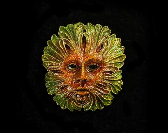 Green Man Pin Brooch