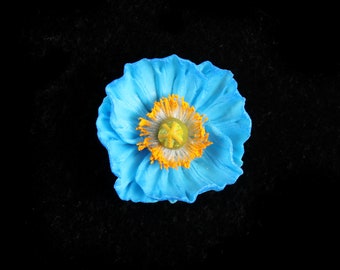 Himalayan Poppy (Meconopsis) Pin Brooch