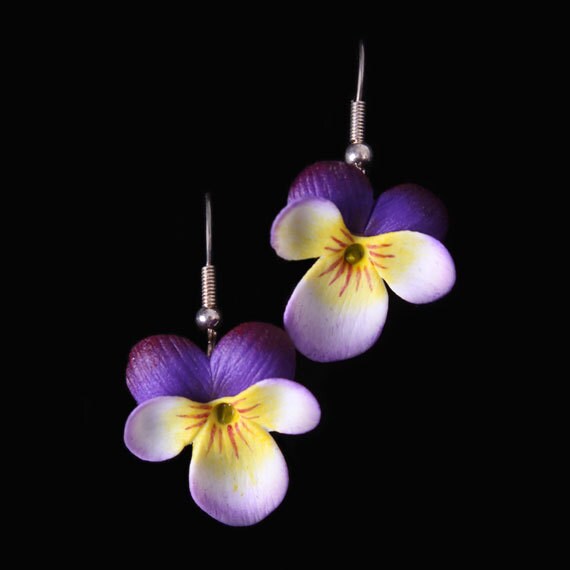 Pansy Earrings Etsy