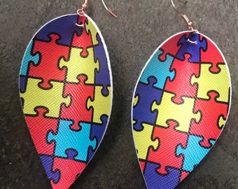Autism awareness earrings