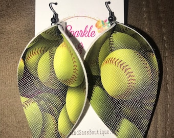 Softball Dangle Earrings