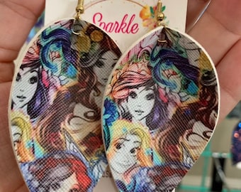 Princess Faux Leather Earrings