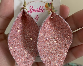Glitter Pink Rose Gold earrings