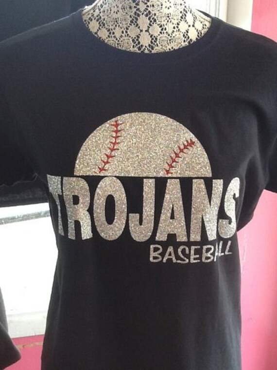 Custom Baseball spirit glitter fitted tshirt Etsy
