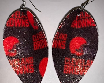 Sparkly Cleveland Football earrings