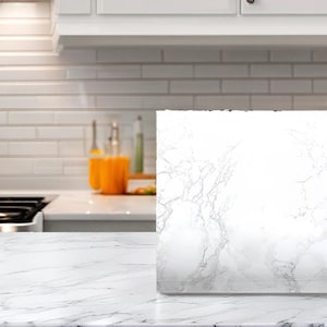 Thick White Gray Marble Contact Paper: Waterproof Vinyl Countertop Wrap