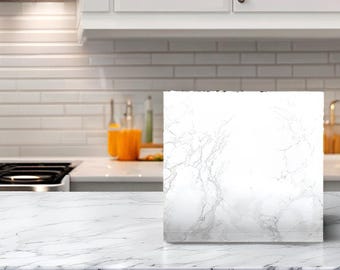 Thick White Gray Marble Contact Paper: Waterproof Vinyl Countertop Wrap