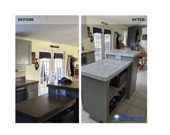 EZ Faux DECOR Peel and Stick Kitchen Countertop Update Vinyl Wrap White Gray Marble Contact Paper Waterproof , Heat Resisiant, Durable, Wide