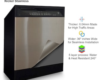 Peel and Stick Stainless Steel Wallpaper, Appliance Door Panel Cover, Update Fridge or Dishwasher Instantly Scratch & Water Resisiant