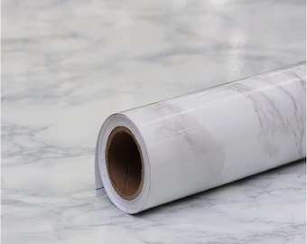 Ez Faux Decor White Gray Marble Peel and Stick Kitchen Countertop Vinyl Wrap
