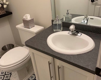 Matte Black Soapstone Contact Paper - Peel and Stick Granite Wrap