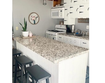 Peel and Stick White Black Granite Contact Paper Countertop Vinyl Cover
