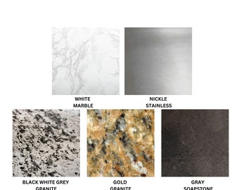 Ez Faux Decor Peel and Stick Sample Pack Decorative Vinyl PVC Marble Granite Stainless Steel Kitchen Update Not Thin Contact Paper
