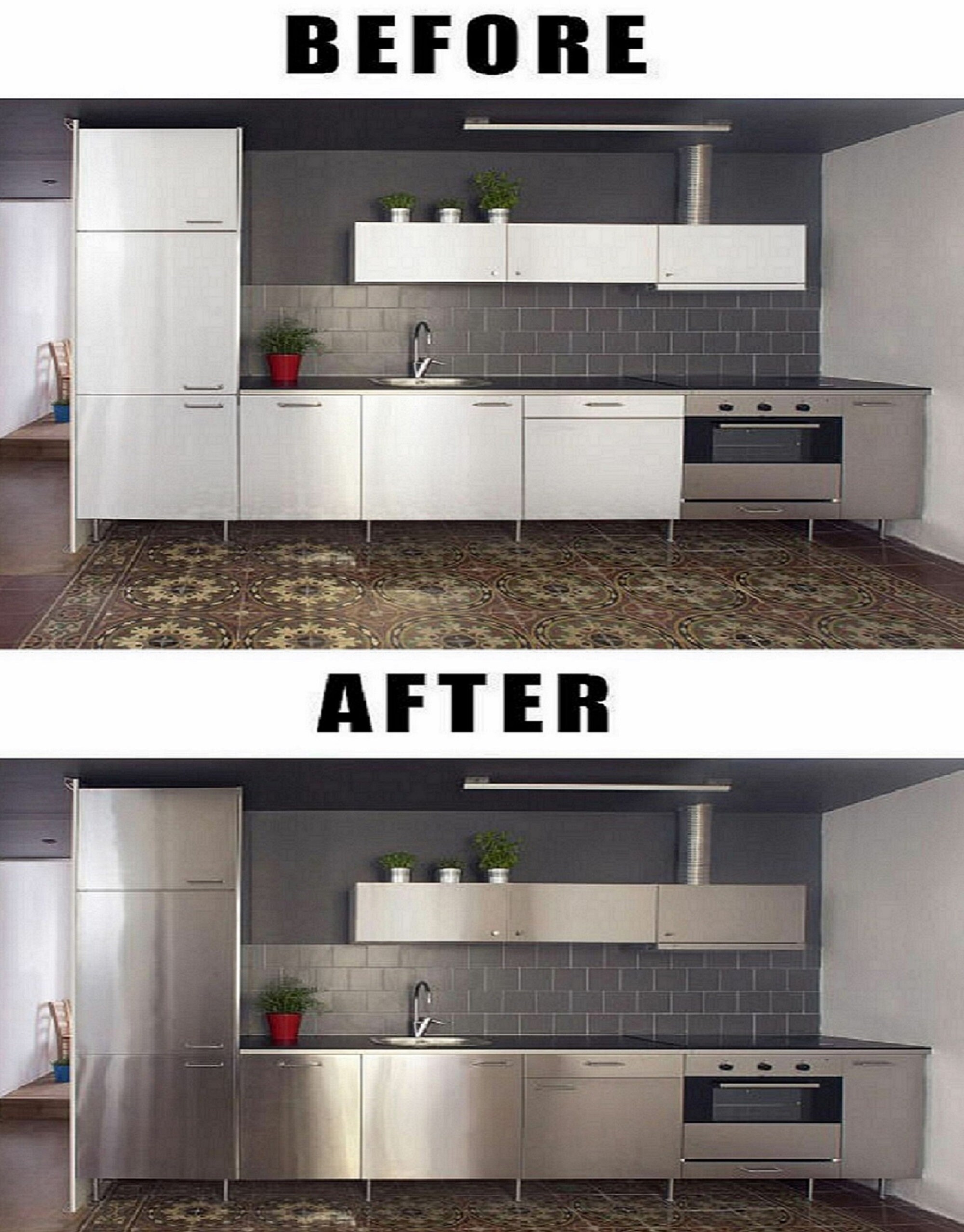 Stainless Steel Contact Paper Dishwasher Makeover - HomeHacks