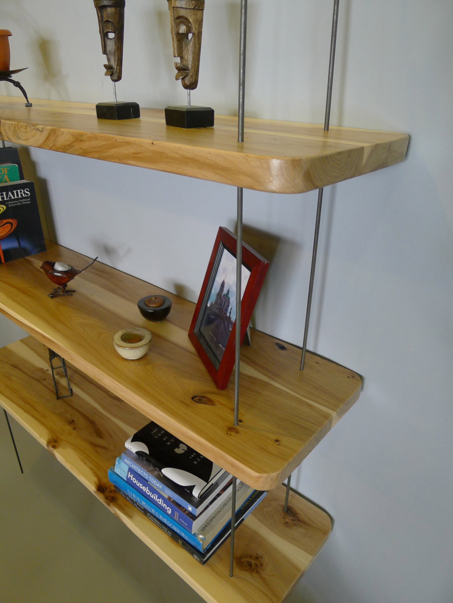 Rustic Hanging Wood Shelves Etsy