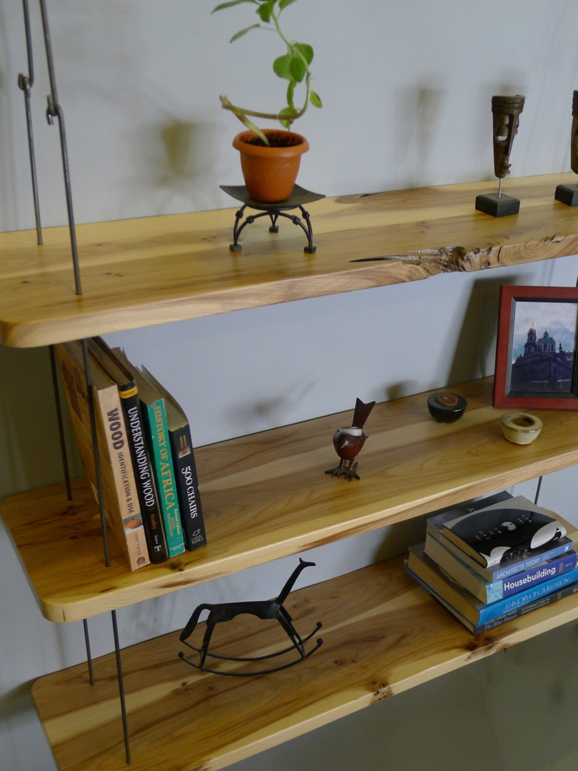 Rustic Hanging Wood Shelves Etsy