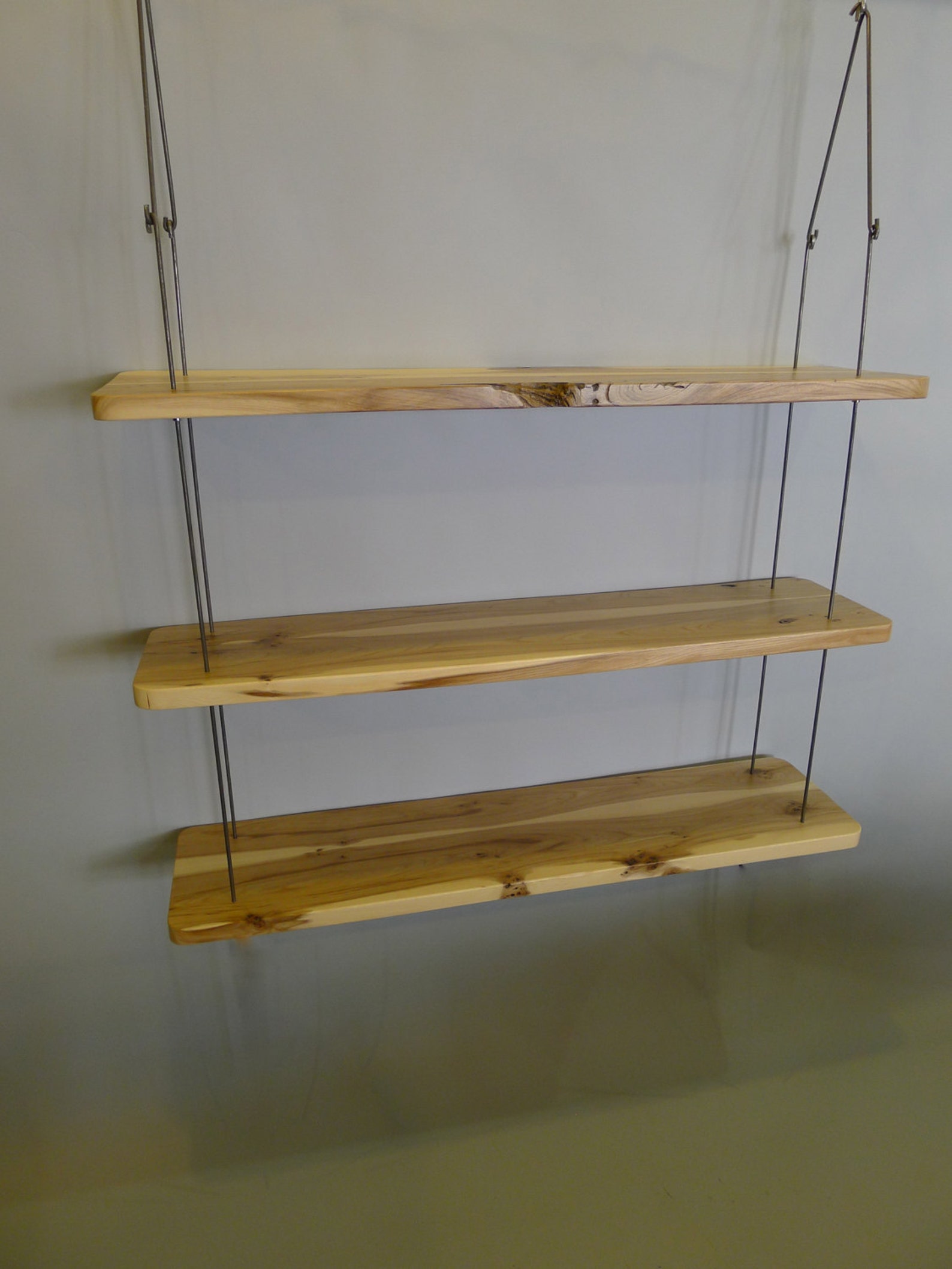 Rustic Hanging Wood Shelves Etsy