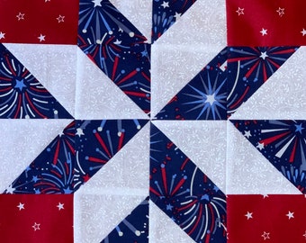 Beautiful The Red White and Blue Star Quilt Pre-cut Block Kits + Sashing and Border, L@@K!!