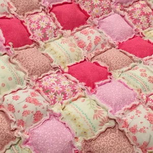 Beautiful Baby / Toddler Girl Puffy Rag Quilt KITS, Handmade by Shea L. image 3