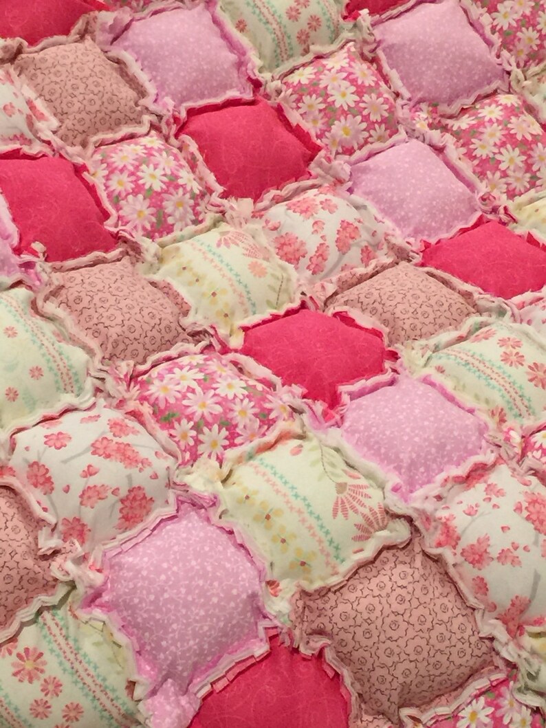 Beautiful Baby / Toddler Girl Puffy Rag Quilt KITS, Handmade by Shea L. image 3